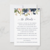 Floral Blush & Navy Elegant Details Inzetstuk Kaar Kaart (Voorkant)