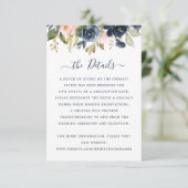 Floral Blush & Navy Elegant Details Inzetstuk Kaar Kaart (Staand voorkant)