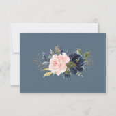 Floral Blush & Navy Elegant Details Inzetstuk Kaar Kaart (Achterkant)