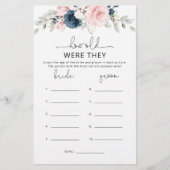 Floral blush navy Hoe oud waren ze het bruidsspel? (Voorkant)