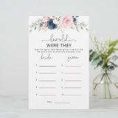 Floral blush navy Hoe oud waren ze het bruidsspel? (Staand voorkant)