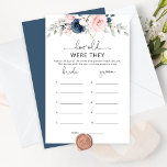 Floral blush navy Hoe oud waren ze het bruidsspel?<br><div class="desc">Floral blush navy "Hoe oud waren ze" vrijgezellenfeest spel. Gelijke games zijn beschikbaar.</div>