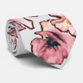 Floral-blush Necktie |Trendy Floral Wedding Stropd Stropdas (Opgerold)