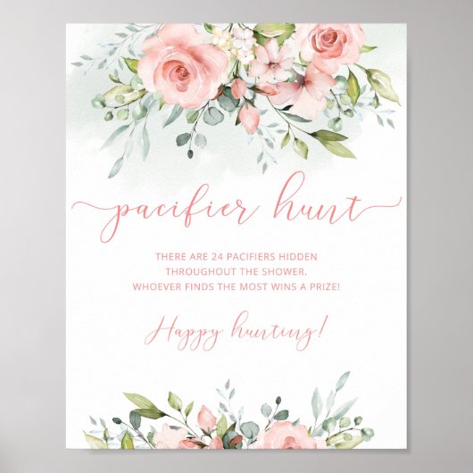 Floral blush Pacifier jachtgame Poster (Voorkant)