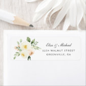 Floral Blush Peach Elegant Wedding Adres Etiket (Insitu)