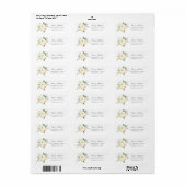 Floral Blush Peach Elegant Wedding Adres Etiket (Full Sheet)