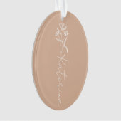 Floral Blush Persoonlijke kerstnaam Ornament (voorkant)