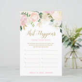 Floral Blush Pink and Gold Baby shower Game PRINT (Staand voorkant)