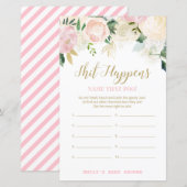 Floral Blush Pink and Gold Baby shower Game PRINT (Voorkant / Achterkant)