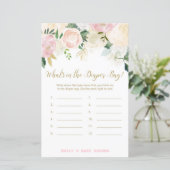 Floral Blush Pink and Gold Baby shower Game PRINT (Staand voorkant)