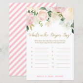 Floral Blush Pink and Gold Baby shower Game PRINT (Voorkant / Achterkant)