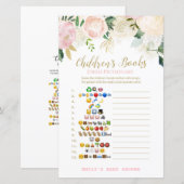 Floral Blush Pink and Gold Baby shower Game PRINT (Voorkant / Achterkant)