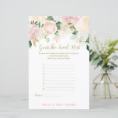 Floral Blush Pink and Gold Baby shower Game PRINT (Staand voorkant)