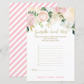 Floral Blush Pink and Gold Baby shower Game PRINT (Voorkant / Achterkant)