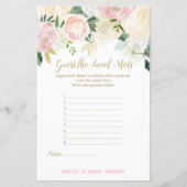 Floral Blush Pink and Gold Baby shower Game PRINT (Voorkant)