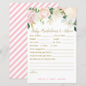 Floral Blush Pink and Gold Baby shower Game PRINT (Voorkant / Achterkant)