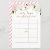 Floral Blush Pink and Gold Baby shower Game PRINT (Voorkant / Achterkant)