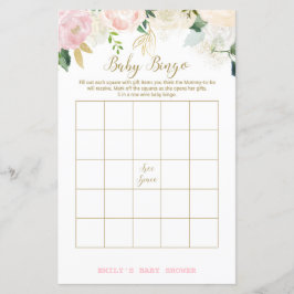 Floral Blush Pink and Gold Baby shower Game PRINT