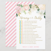 Floral Blush Pink and Gold Baby shower Game PRINT (Voorkant / Achterkant)