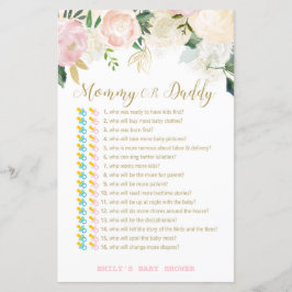 Floral Blush Pink and Gold Baby shower Game PRINT