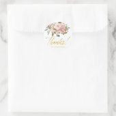 Floral Blush Pink and Gold Weddenschap Hartelijk d Ronde Sticker (Tas)