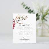 Floral Blush Pink Bedankt voor het huwelijk Kaart (Staand voorkant)