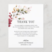 Floral Blush Pink Bedankt voor het huwelijk Kaart (Voorkant)