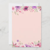 Floral Blush Pink Black en White Photo Funeral Kaart (Achterkant)