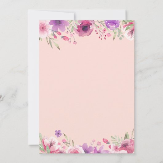Floral Blush Pink Black en White Photo Funeral Kaart (Achterkant)