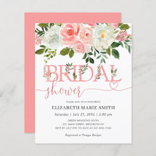 Floral Blush Pink Budget Bridal Shower