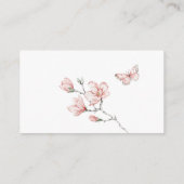 Floral Blush Pink Butterfly Girl Baby shower Game Informatiekaartje (Achterkant)