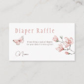 Floral Blush Pink Butterfly Girl Baby shower Game Informatiekaartje (Voorkant)