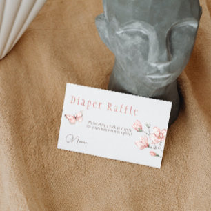 Floral Blush Pink Butterfly Girl Baby shower Game Informatiekaartje