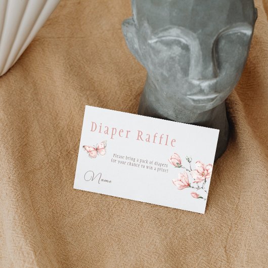 Floral Blush Pink Butterfly Girl Baby shower Game Informatiekaartje