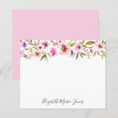 Floral Blush Pink Cherry Blossom Budget Notecard (Voorkant / Achterkant)