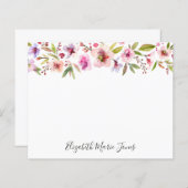 Floral Blush Pink Cherry Blossom Budget Notecard (Voorkant / Achterkant)