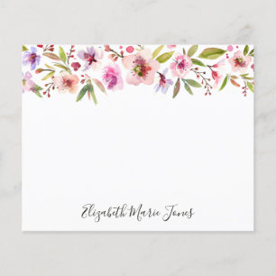 Floral Blush Pink Cherry Blossom Budget Notecard