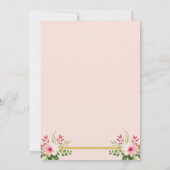  Floral Blush Pink en Gold 50th Birthday Kaart (Achterkant)