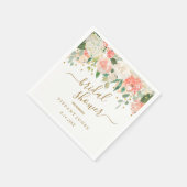 Floral Blush Pink Gold Confetti Vrijgezellenfeest Servet (Hoek)
