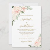 Floral Blush Pink Green QR Code RSVP Weddenschap Kaart (Voorkant)