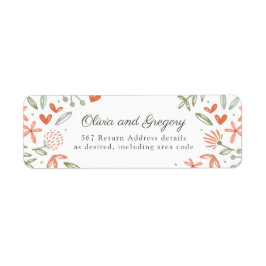 Floral Blush Pink Greenery Return Address Label