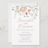 Floral Blush Pink Greenery Waterverf Elegant (Voorkant)