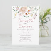 Floral Blush Pink Greenery Waterverf Elegant (Staand voorkant)