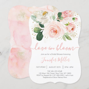Floral Blush Pink Love in Bloom Vrijgezellenfeest Kaart
