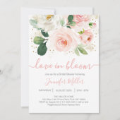 Floral Blush Pink Love in Bloom Vrijgezellenfeest Kaart (Voorkant)