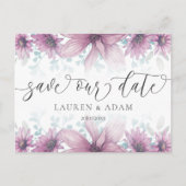 Floral Blush Pink Magnolia Save the Date Wedding Aankondigingskaart (Voorkant)