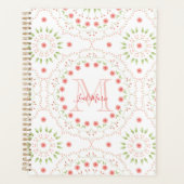 Floral Blush Pink Mandala Monogrammed Planner (Voorkant)