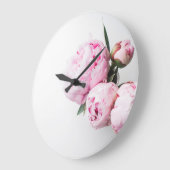 Floral Blush Pink Peonies Grote Klok (Hoek)