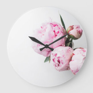 Floral Blush Pink Peonies Grote Klok