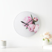 Floral Blush Pink Peonies Grote Klok (Huis)